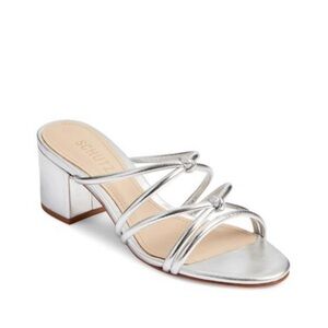 Women’s Schutz Princey Strappy Metallic Silver Leather Sandals Size 9.5 US!